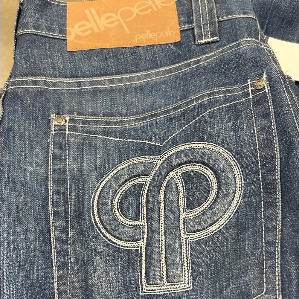 Pelle Pelle Women's Dark Blue Embroidered Pocket Jeans